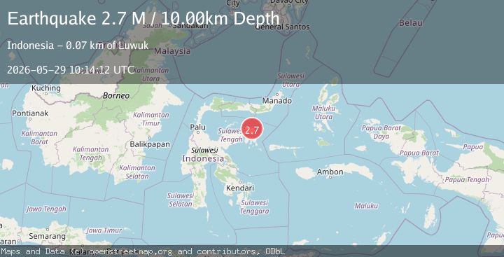Map of Minahassa Peninsula, Sulawesi