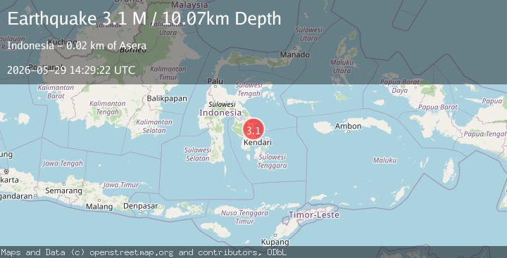 Map of Sulawesi, Indonesia