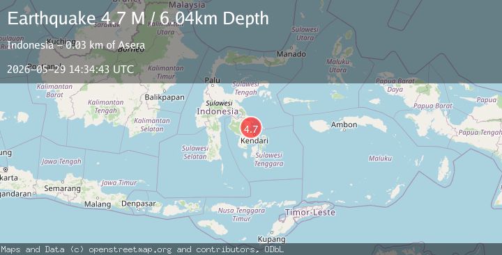 Map of Sulawesi, Indonesia