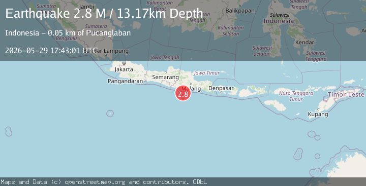 Map of Java, Indonesia