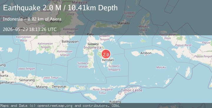 Map of Sulawesi, Indonesia