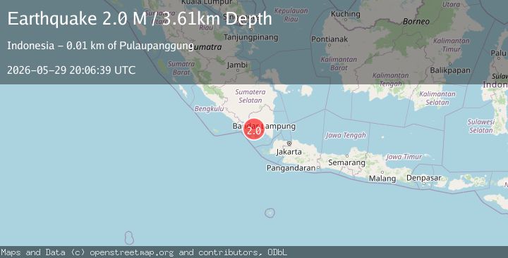 Map of Southern Sumatra, Indonesia