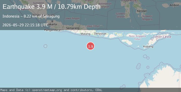Map of South of Java, Indonesia