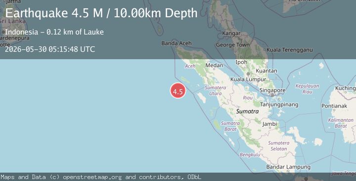 Map of Off West Coast of Northern Sumatra
