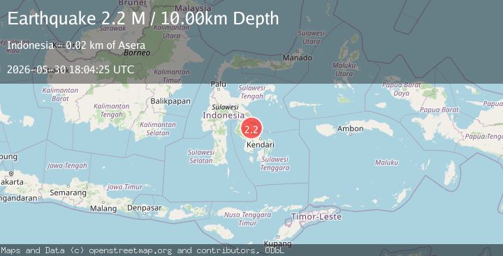 Map of Sulawesi, Indonesia
