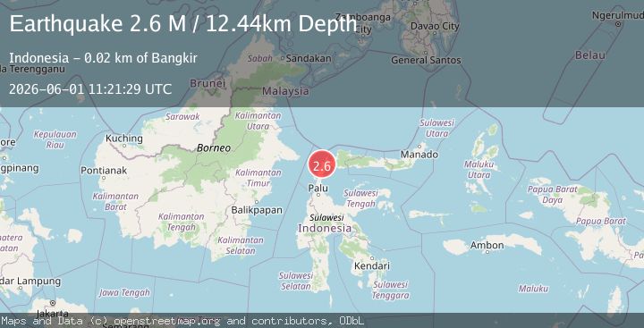 Map of Minahassa Peninsula, Sulawesi