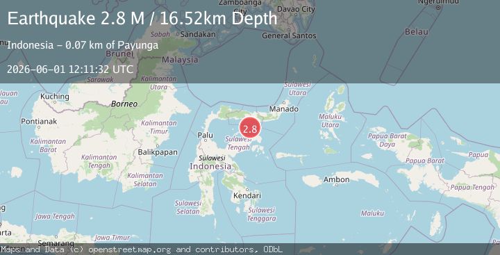 Map of Minahassa Peninsula, Sulawesi