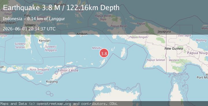 Map of Tanimbar Islands Region, Indonesia