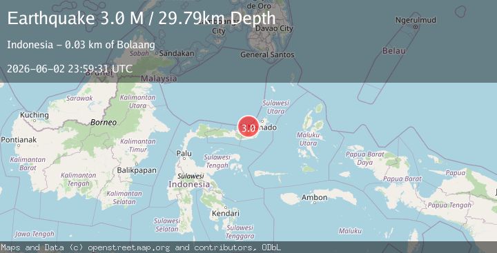 Map of Minahassa Peninsula, Sulawesi