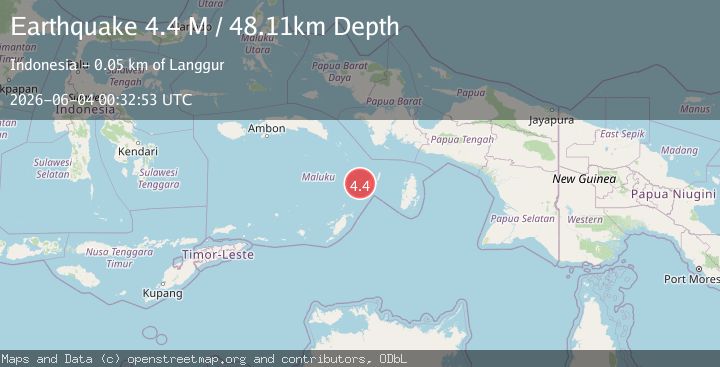 Map of Aru Islands Region, Indonesia