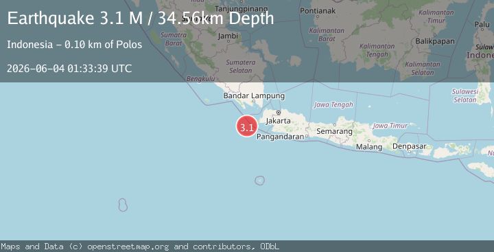 Map of Southwest of Sumatra, Indonesia