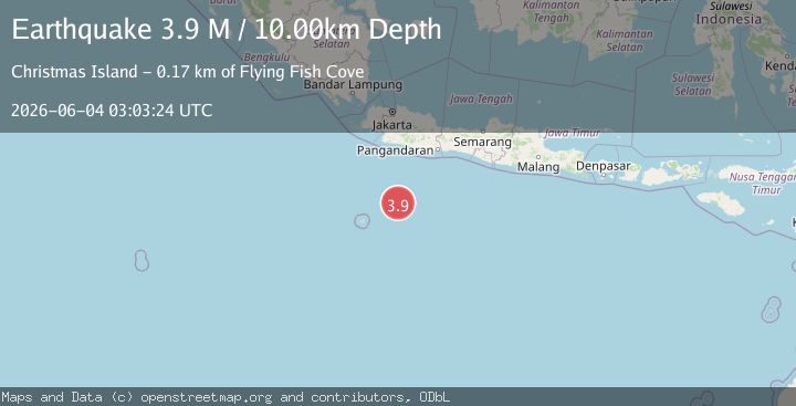 Map of South of Java, Indonesia