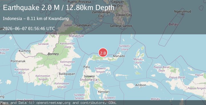 Map of Minahassa Peninsula, Sulawesi