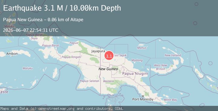 Map of Near North Coast of Papua New Guinea