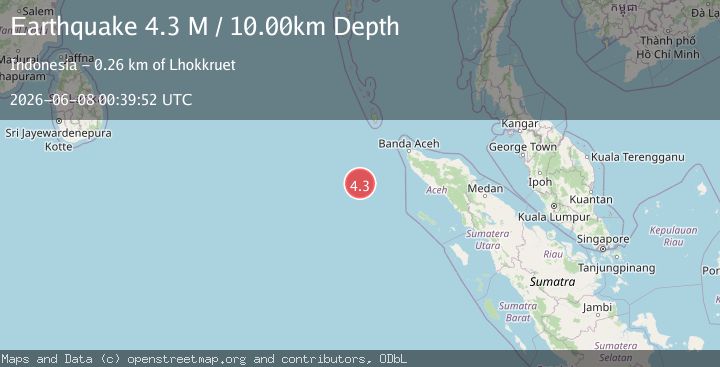 Map of Off West Coast of Northern Sumatra