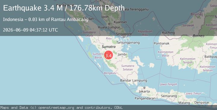 Map of Southern Sumatra, Indonesia