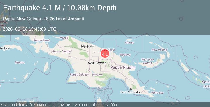 Map of New Guinea, Papua New Guinea