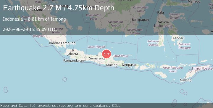 Map of Java, Indonesia