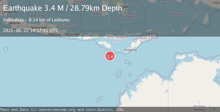 Map of South of Sumba, Indonesia