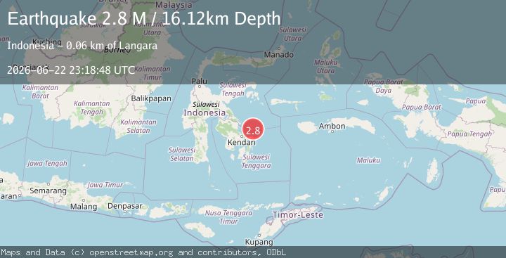 Map of Sulawesi, Indonesia