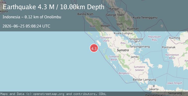 Map of Off West Coast of Northern Sumatra