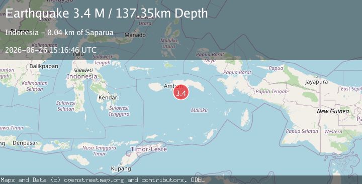 Map of Seram, Indonesia