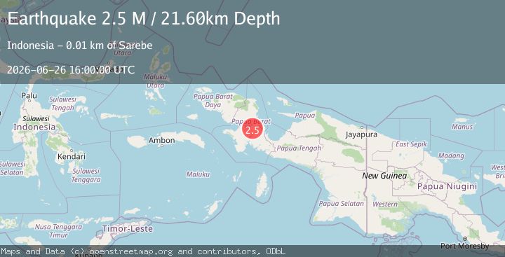 Map of West Papua Region, Indonesia