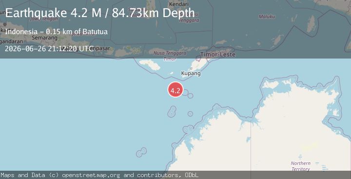 Map of South of Timor, Indonesia