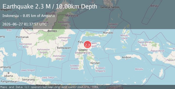 Map of Sulawesi, Indonesia