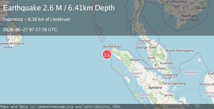 Map of Off West Coast of Northern Sumatra