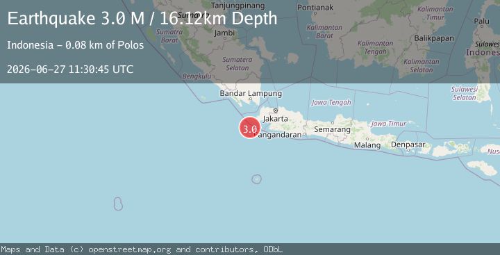 Map of Java, Indonesia
