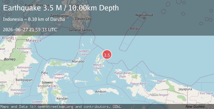 Map of Halmahera, Indonesia