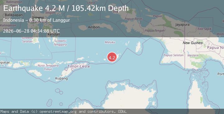 Map of Tanimbar Islands Region, Indonesia