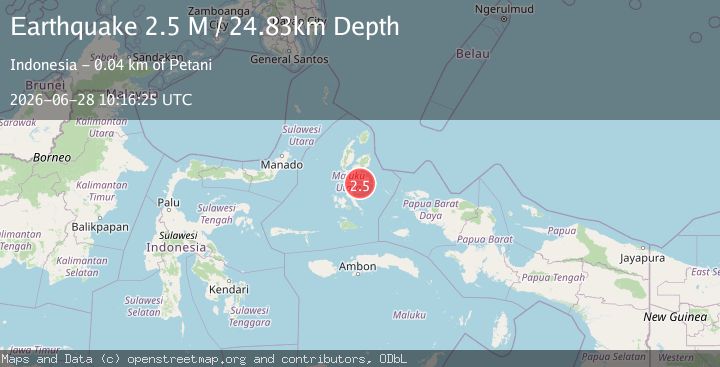 Map of Halmahera, Indonesia