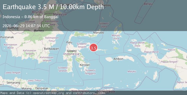 Map of Sulawesi, Indonesia