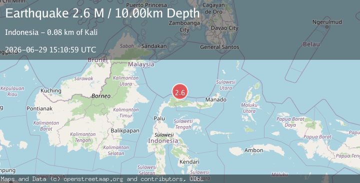 Map of Minahassa Peninsula, Sulawesi