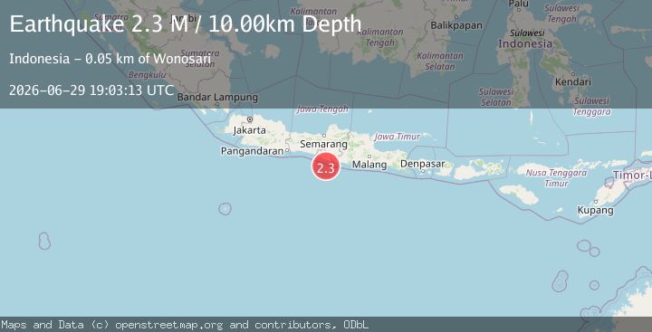 Map of Java, Indonesia