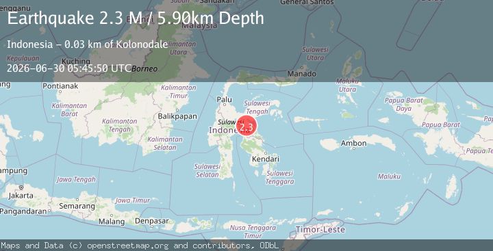 Map of Sulawesi, Indonesia