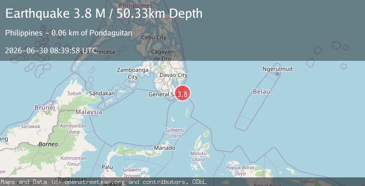 Map of Mindanao, Philippines