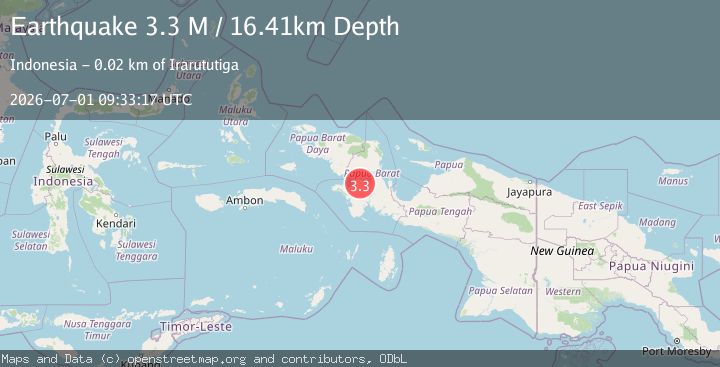 Map of West Papua Region, Indonesia