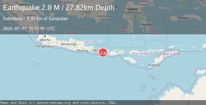 Map of Bali Region, Indonesia