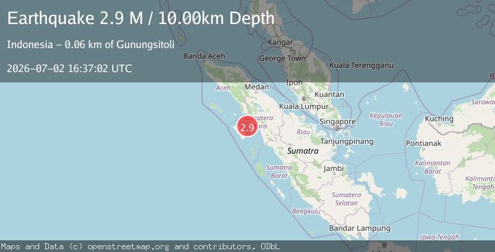 Map of Northern Sumatra, Indonesia