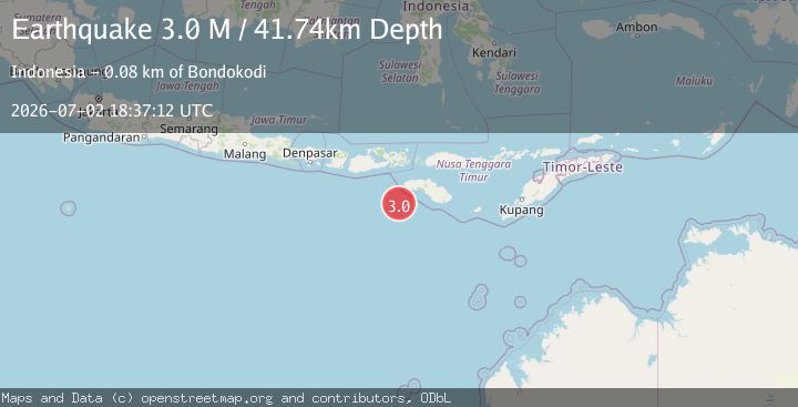 Map of South of Sumbawa, Indonesia