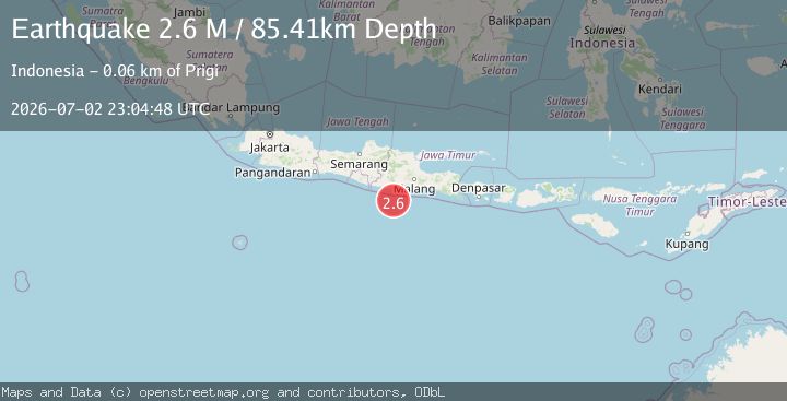 Map of Java, Indonesia