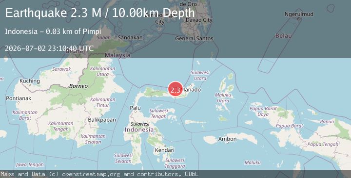 Map of Minahassa Peninsula, Sulawesi
