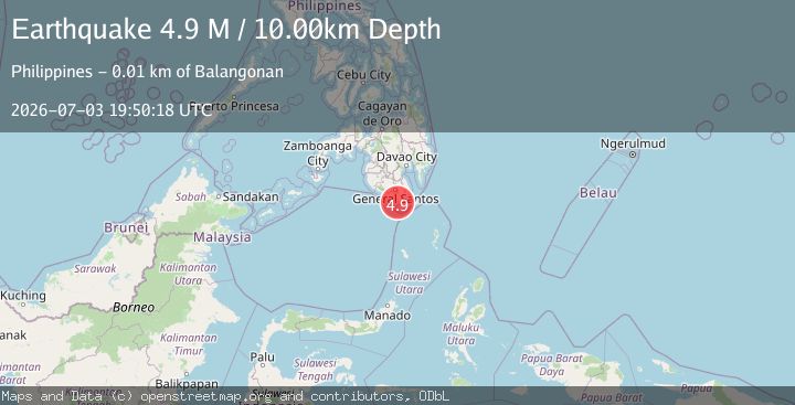 Map of Mindanao, Philippines