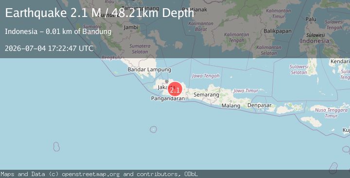 Map of Java, Indonesia