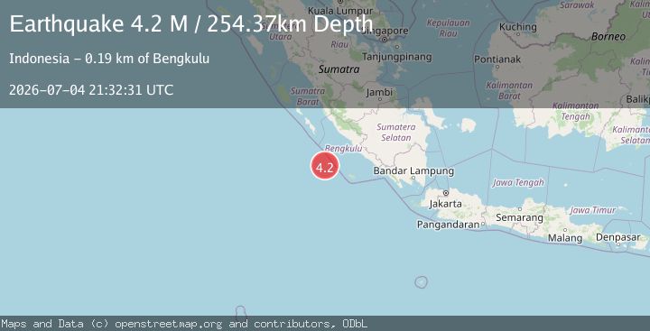 Map of Southwest of Sumatra, Indonesia