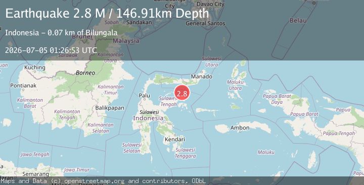 Map of Minahassa Peninsula, Sulawesi