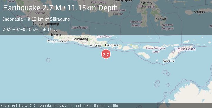 Map of South of Bali, Indonesia